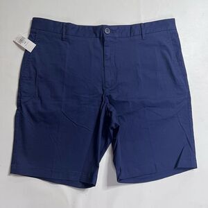 NWT Izod Blue Flat Front Shorts Classic Chino Style